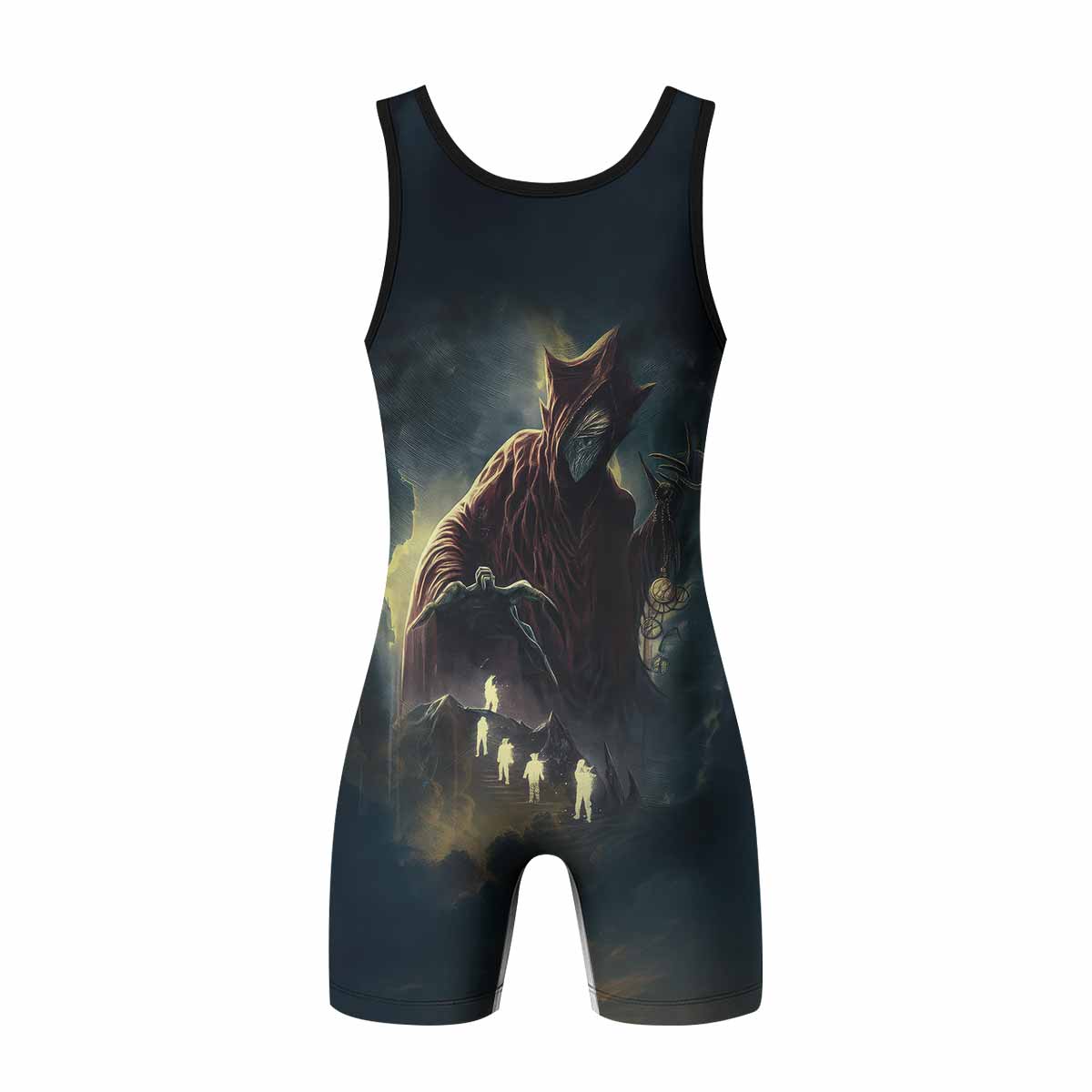 Nightmare Walker Wrestling Singlet - back view mockup 