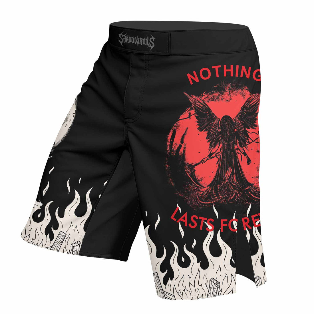 Nothing Lasts Forever Fight Shorts - right side mockup