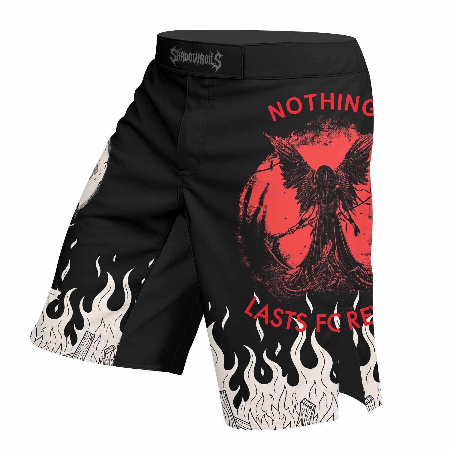 Nothing Lasts Forever Fight Shorts - right side mockup