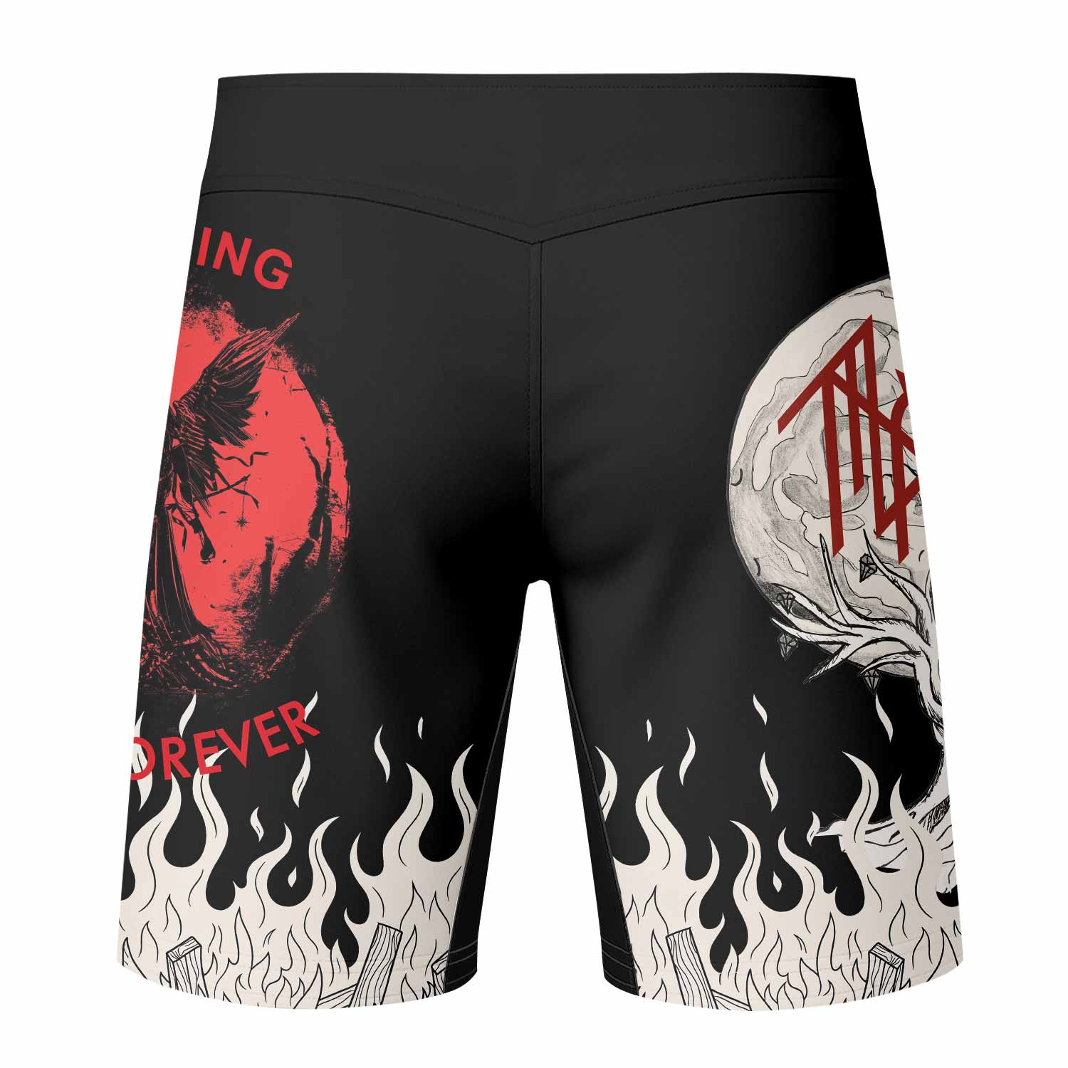 Nothing Lasts Forever Fight Shorts - back view mockup