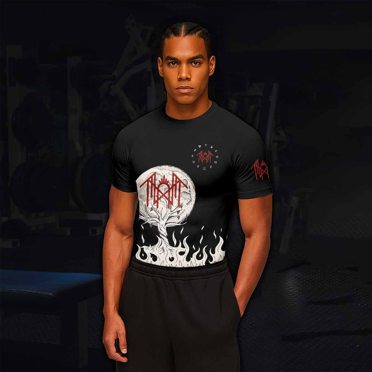 Nothing Lasts Forever Men's Rash Guard Short Sleeve - lifestyle view
