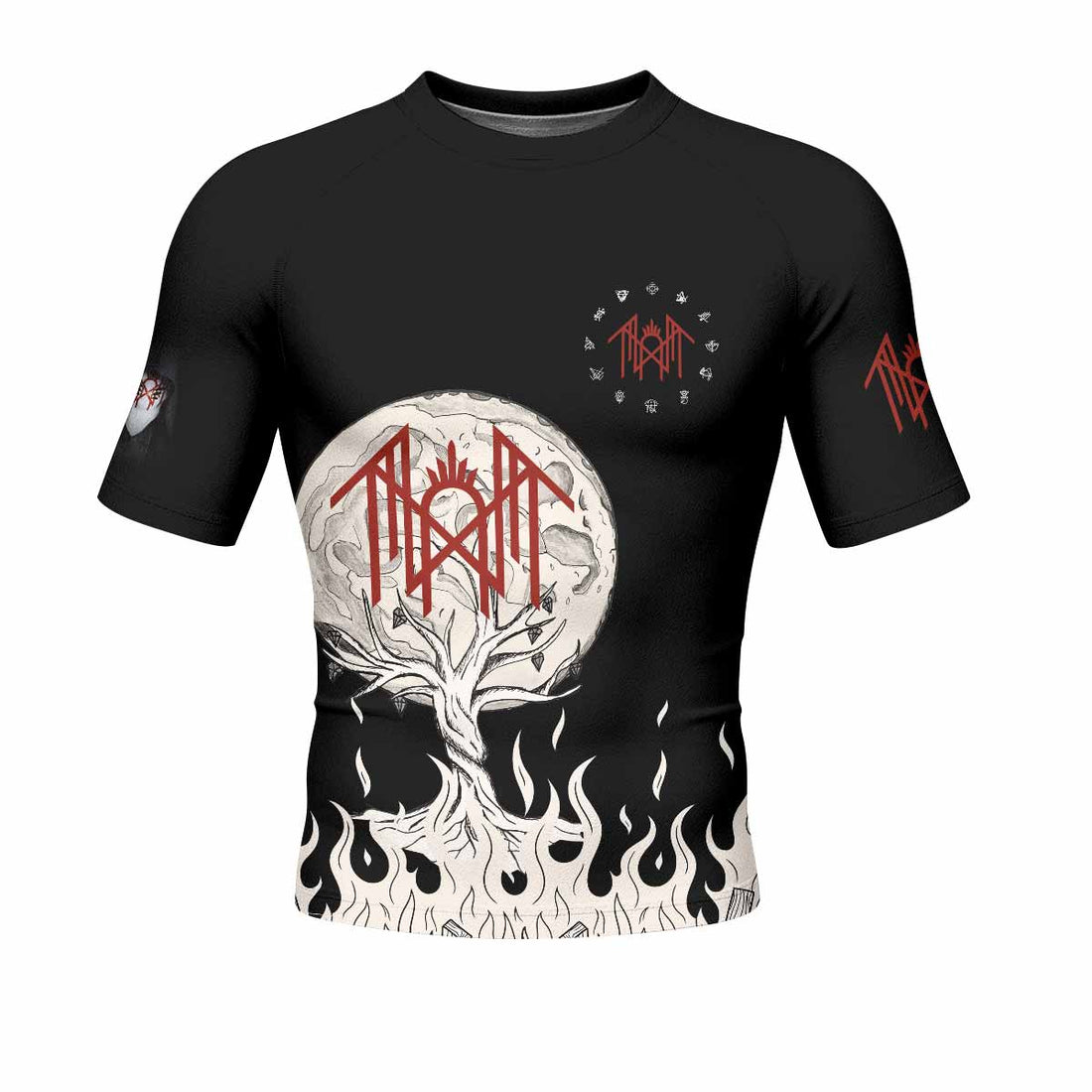 Nothing Lasts Forever Men's Rash Guard Short Sleeve - front and back view