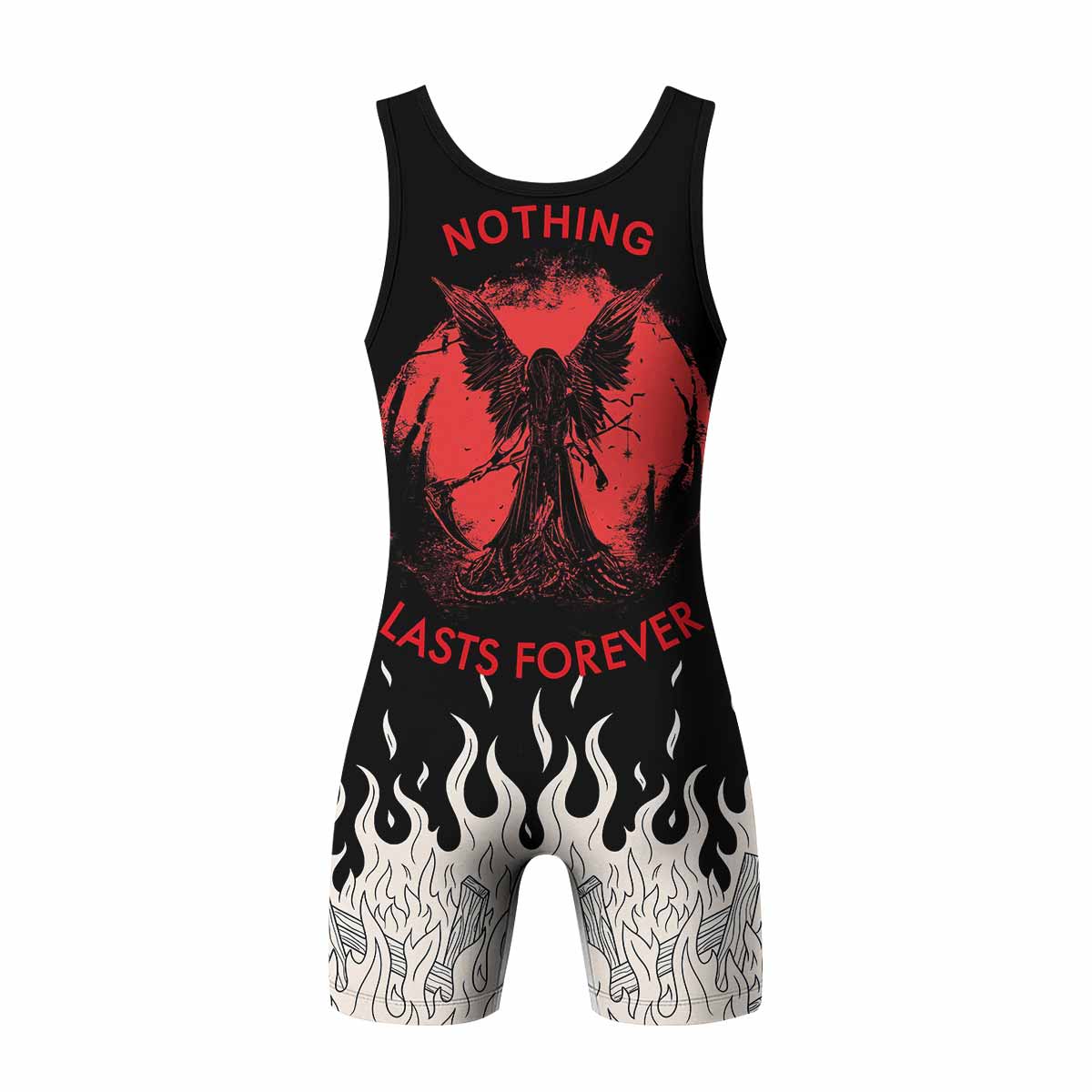 Nothing Lasts Forever Wrestling Singlet - back view mockup 