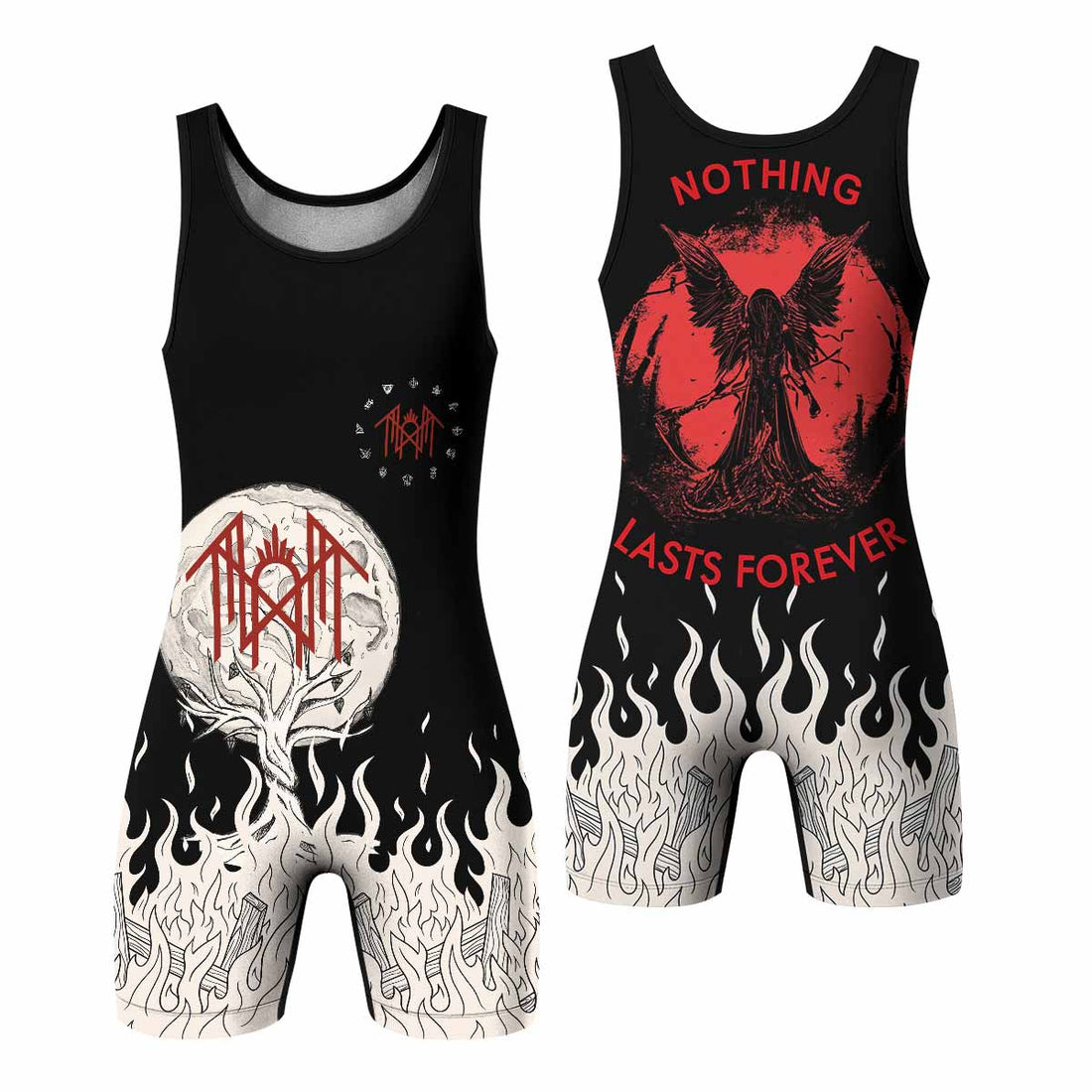 Nothing Lasts Forever Wrestling Singlet - front and back view