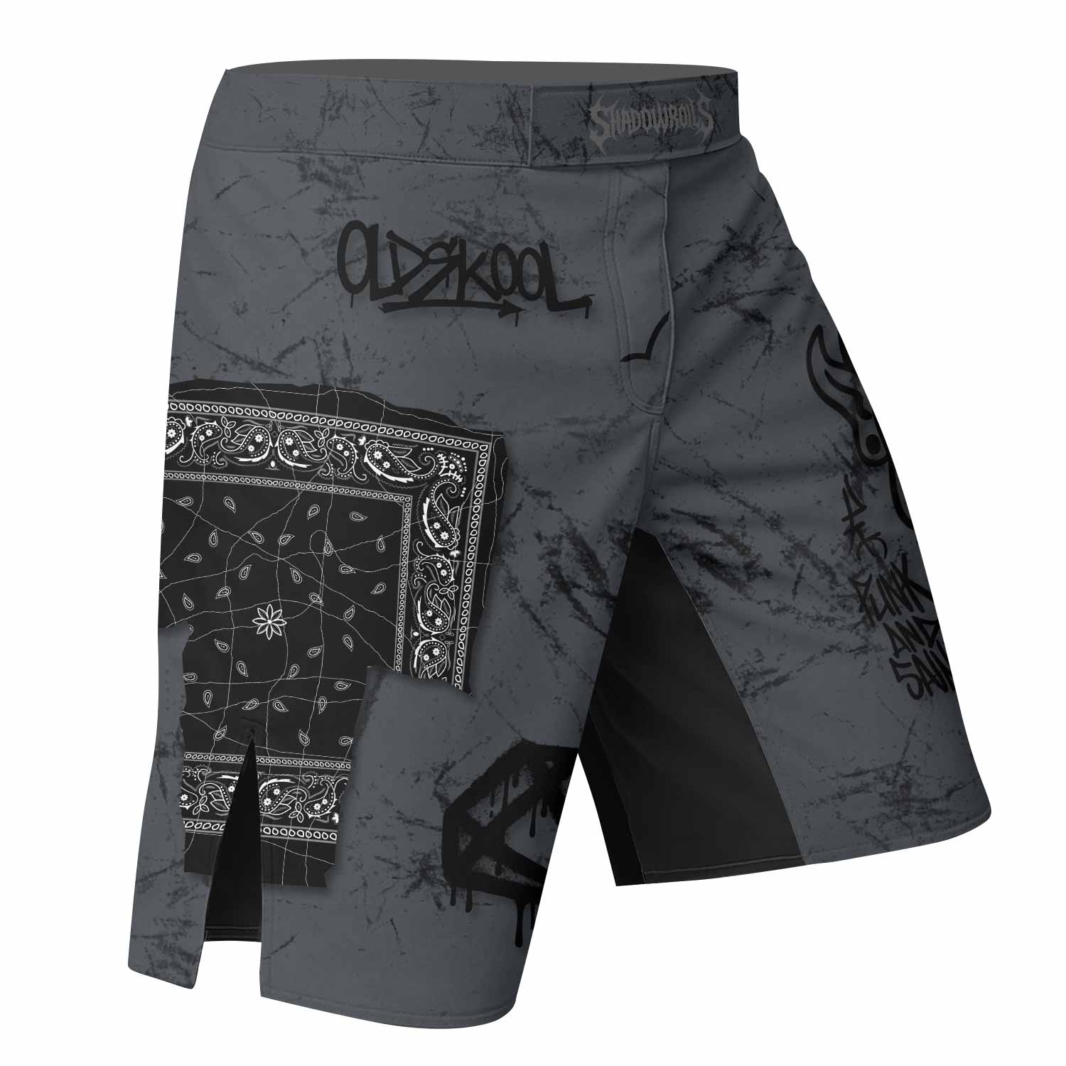 Oni Graffiti Fight Shorts - left side mockup