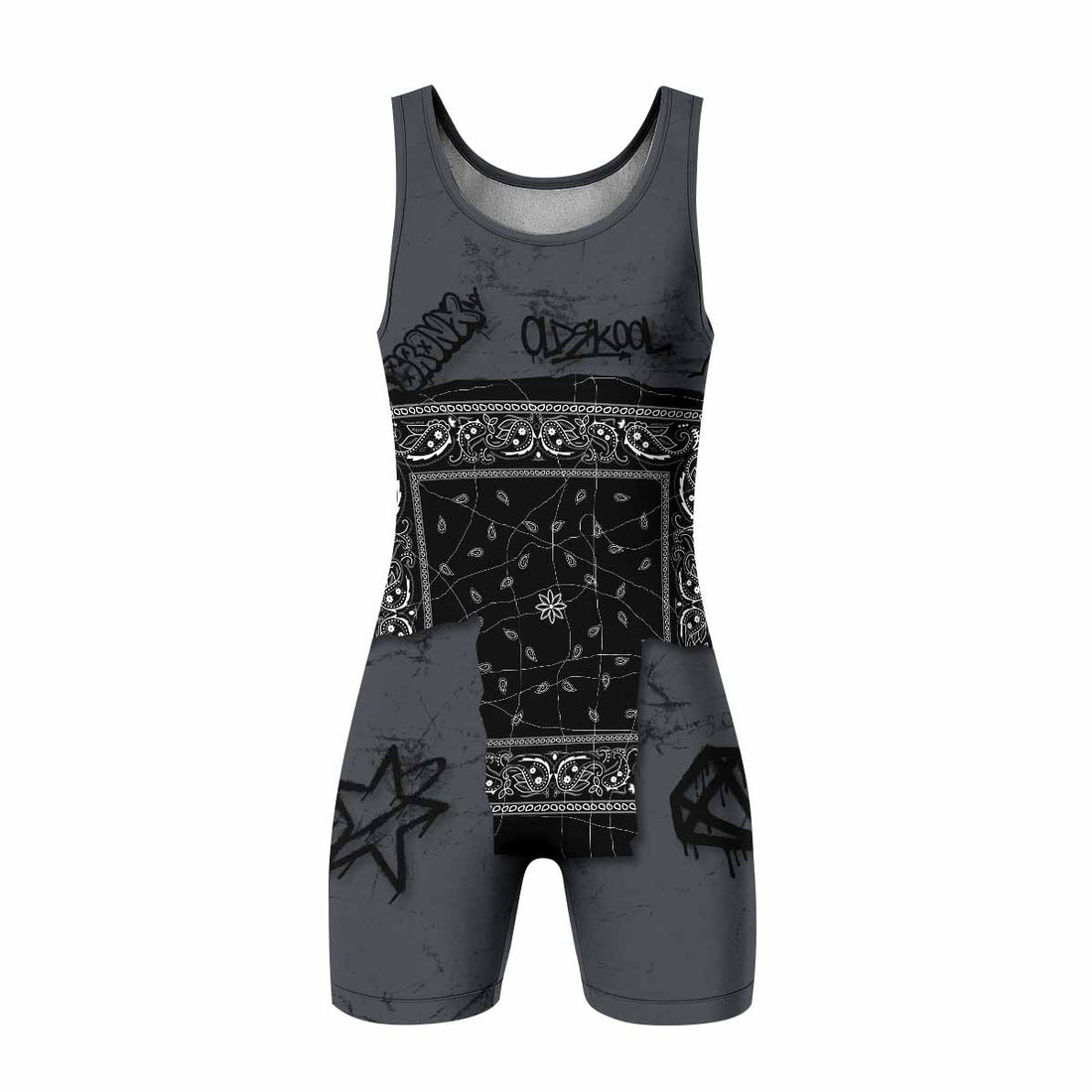 Oni Graffiti Wrestling Singlet - front and back view