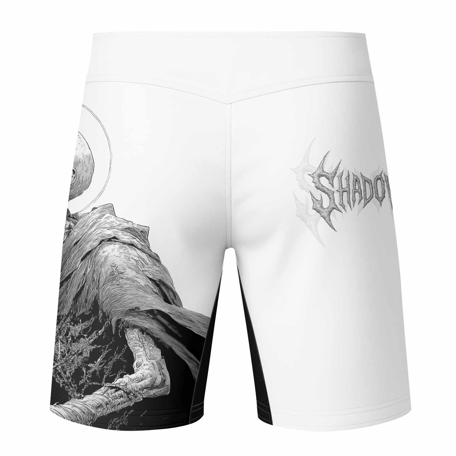 Pale Reaper Fight Shorts - back view mockup