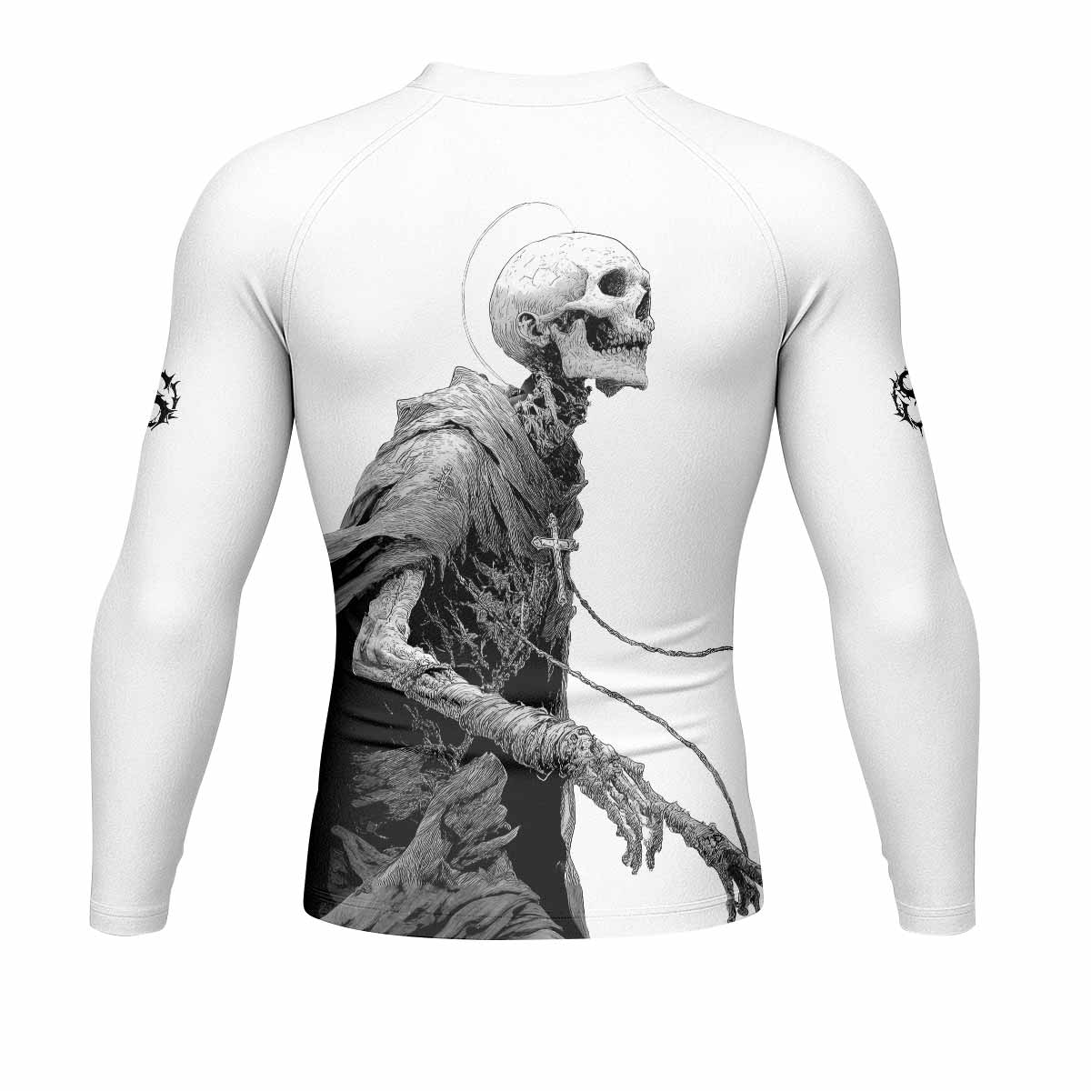 Pale Reaper Men's Rash Guard Long Sleeve - back view mockup 