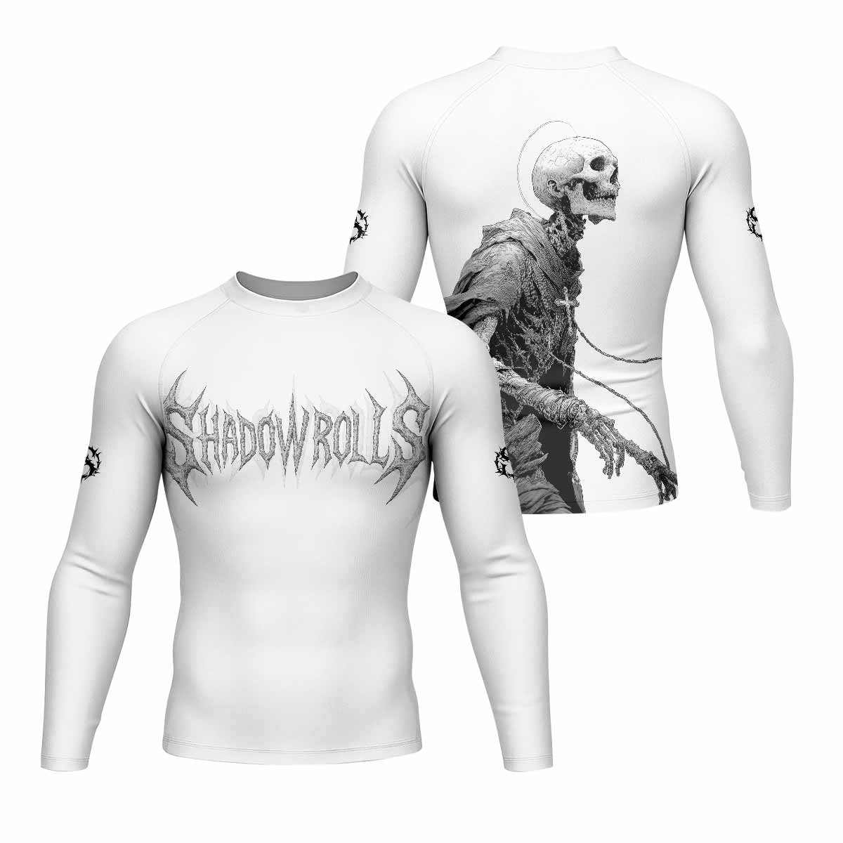 Pale Reaper Men's Rash Guard Long Sleeve - front and back view