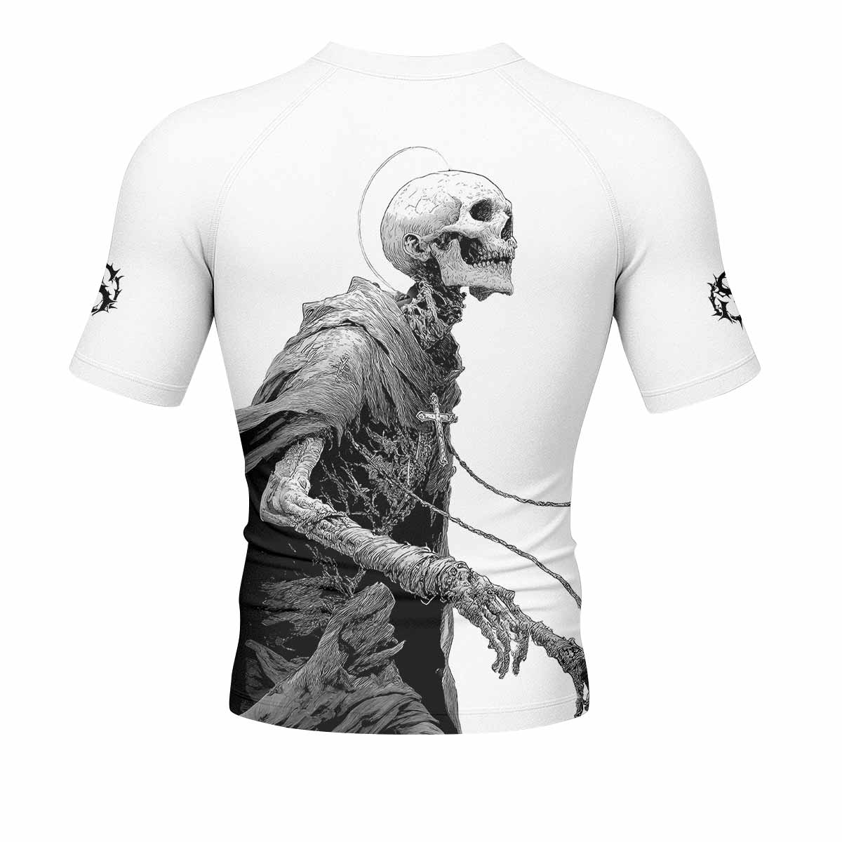 Pale Reaper Men's Rash Guard Short Sleeve - back view mockup 