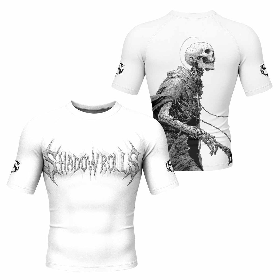 Pale Reaper Men's Rash Guard Short Sleeve - front and back view