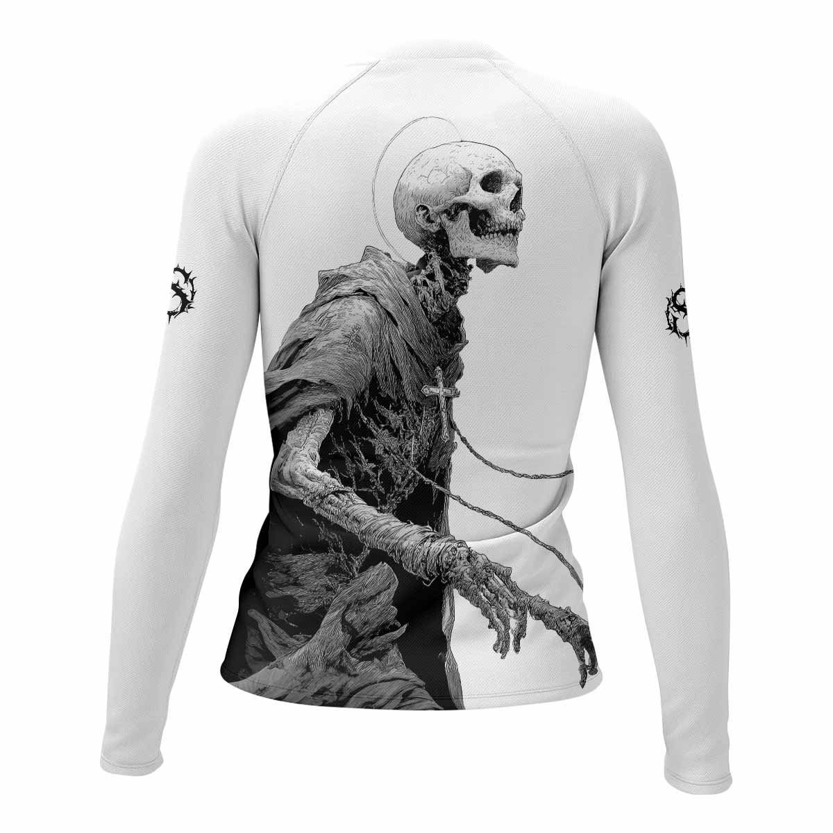 Pale Reaper Women's Rash Guard Long Sleeve - back view mockup 