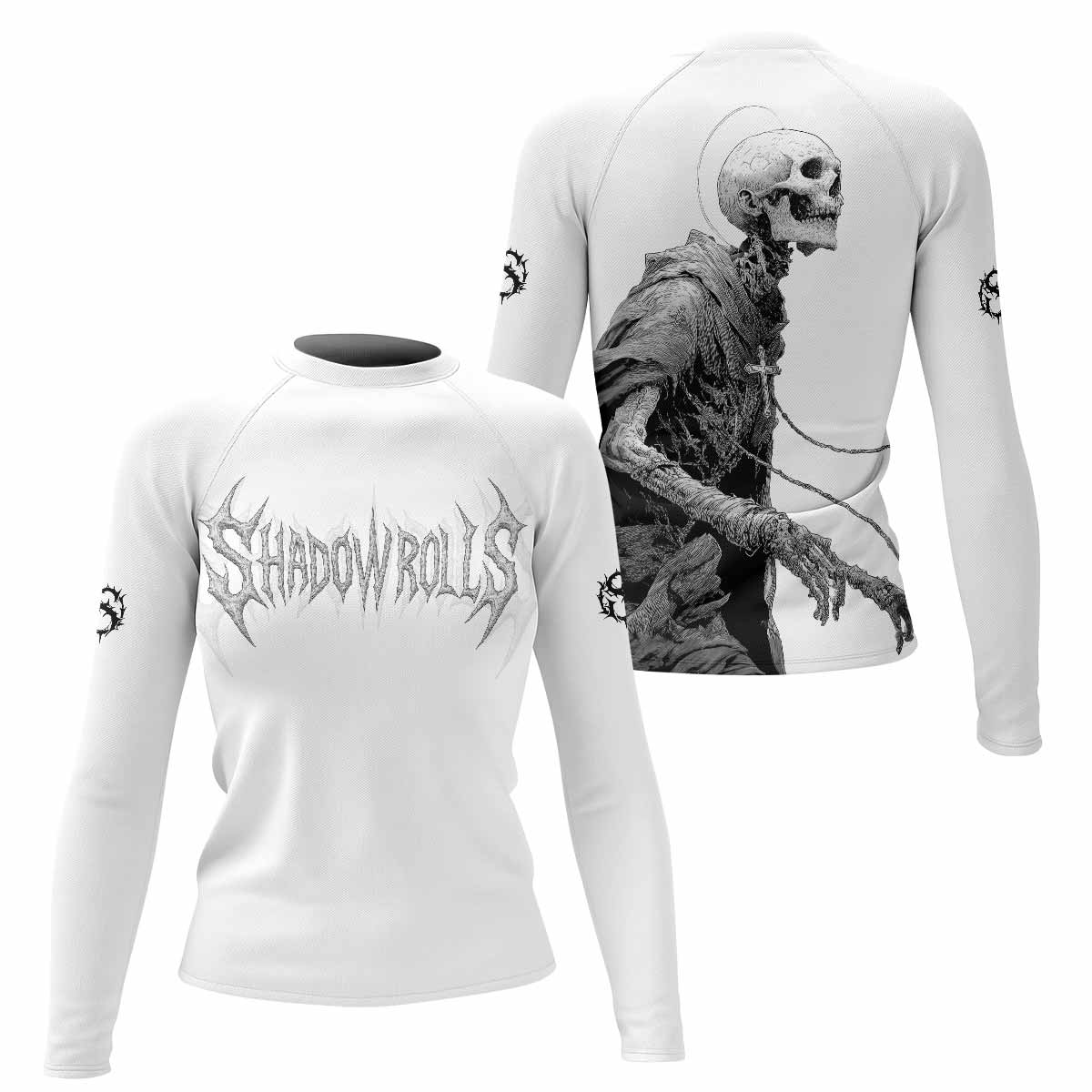 Pale Reaper Women's Rash Guard Long Sleeve - front and back view