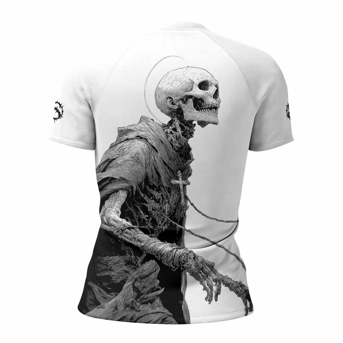 Pale Reaper Women's Rash Guard Short Sleeve - back view mockup 