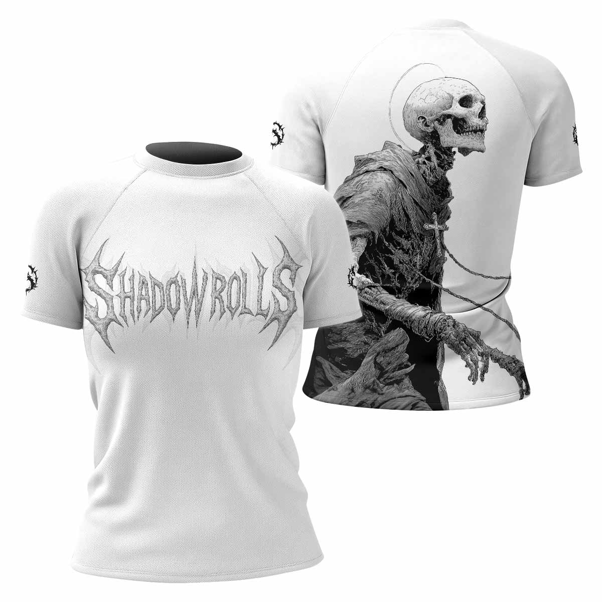 Pale Reaper Women's Rash Guard Short Sleeve - front and back view