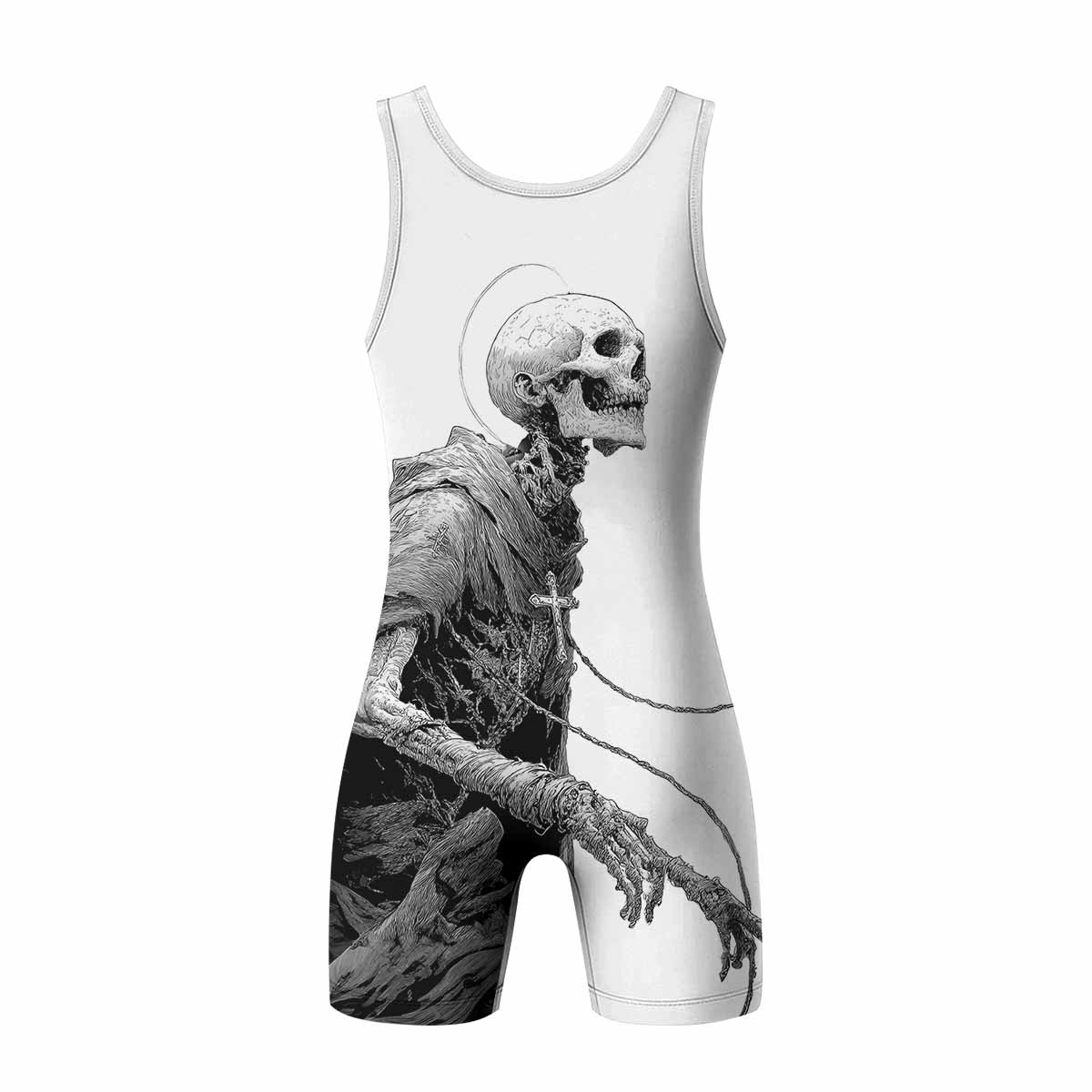 Pale Reaper Wrestling Singlet - back view mockup 