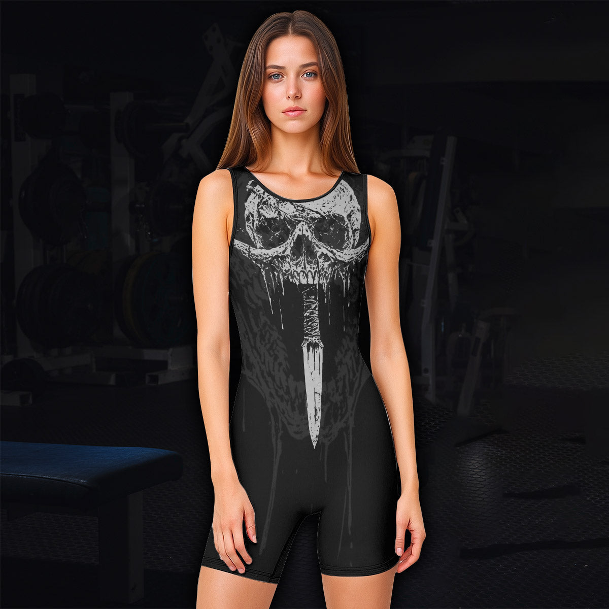 Pierced by Shadows Wrestling Singlet - women's lifestyle view