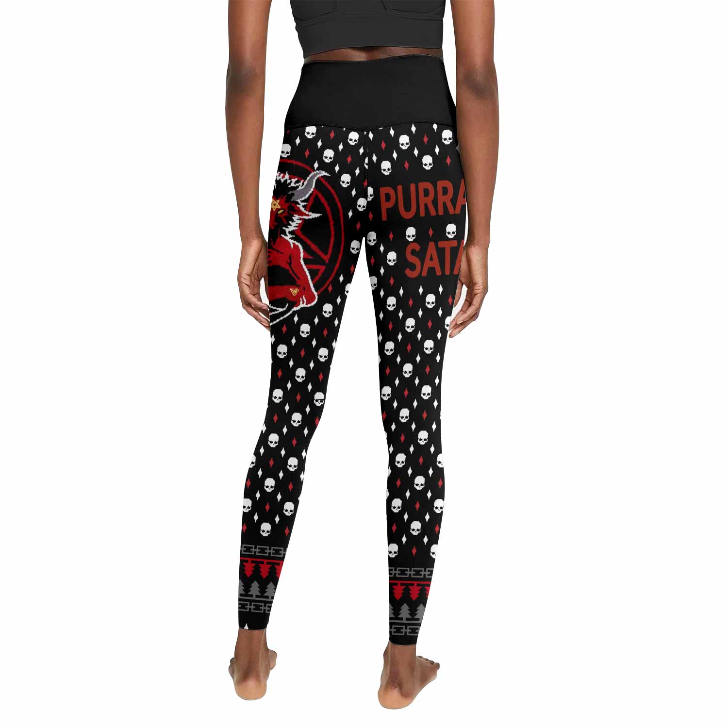 Purraise Satan Women's Leggings - back view mockup