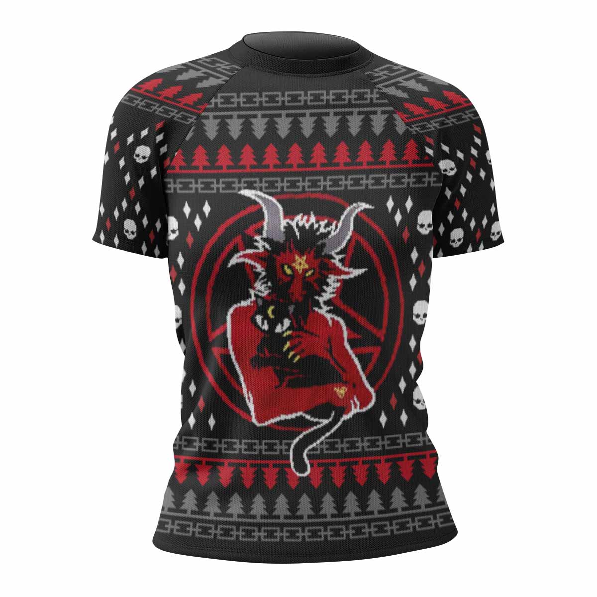 Purraise Satan Women's Rash Guard Short Sleeve - front view mockup