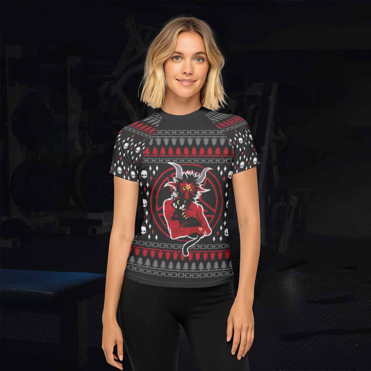 Purraise Satan Women's Rash Guard Short Sleeve - lifestyle view
