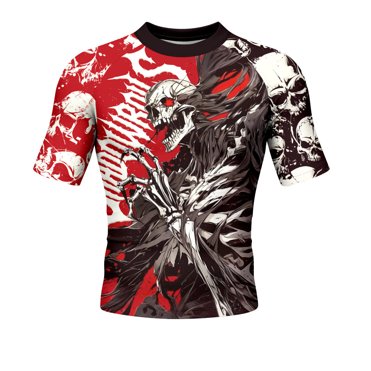 Reaper’s Wrath Men’s Short Sleeve Rash Guard - front view mockup
