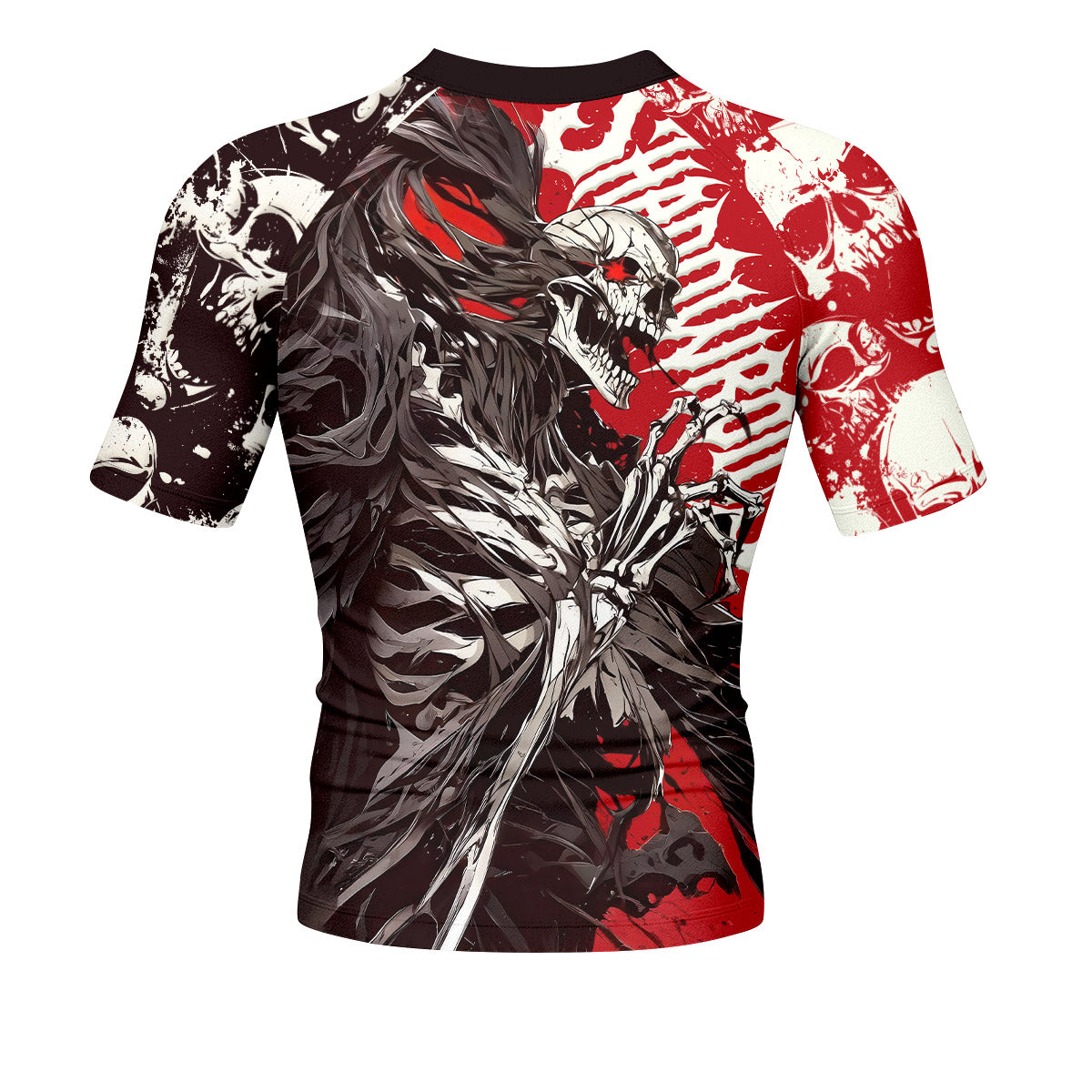 Reaper’s Wrath Men’s Short Sleeve Rash Guard - back view mockup