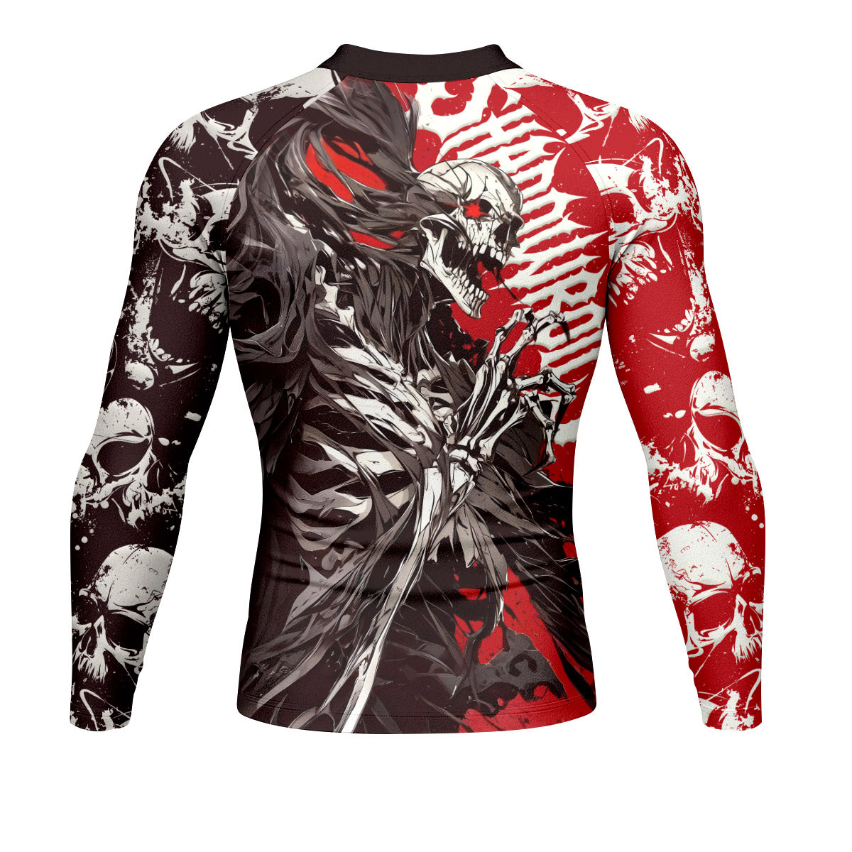 Reaper’s Wrath Men’s Long Sleeve Rash Guard - back view mockup
