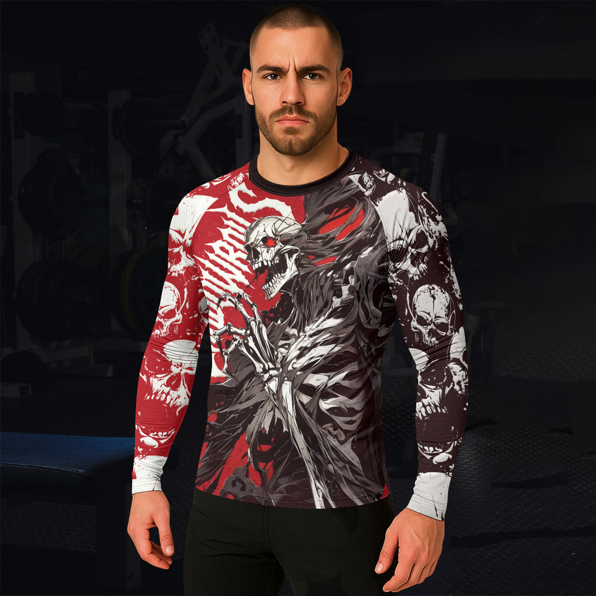 Reaper’s Wrath Men’s Long Sleeve Rash Guard - lifestyle view