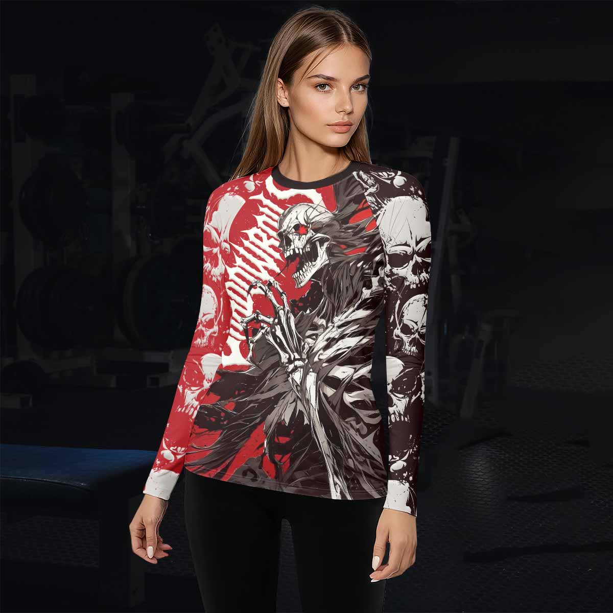 Reaper’s Wrath Women’s Long Sleeve Rash Guard - lifestyle view