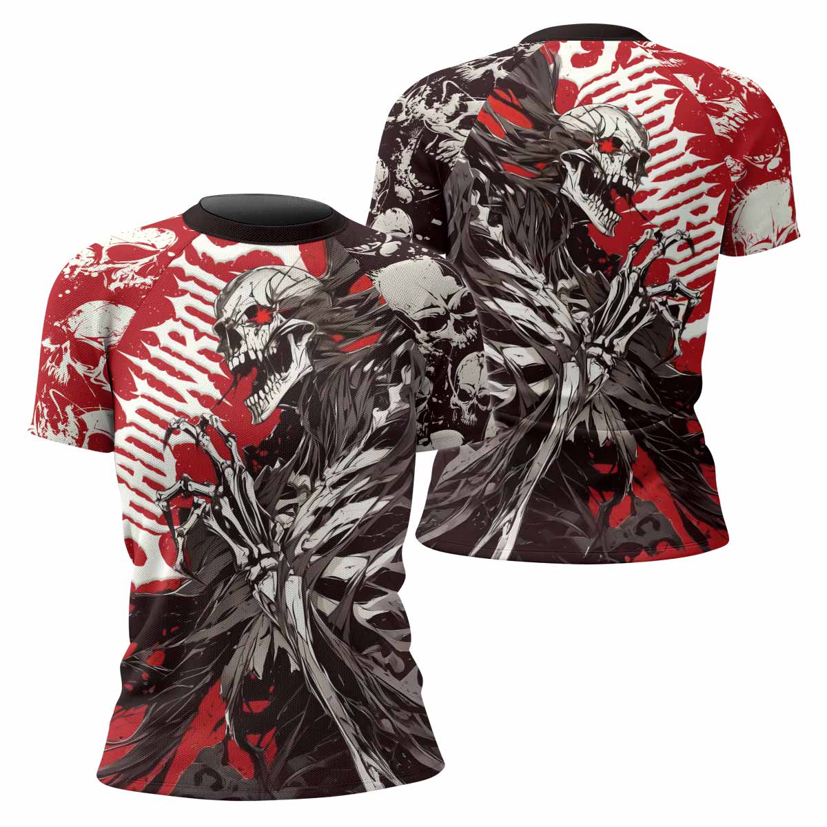 Reaper’s Wrath Women’s Short Sleeve Rash Guard - front and back view