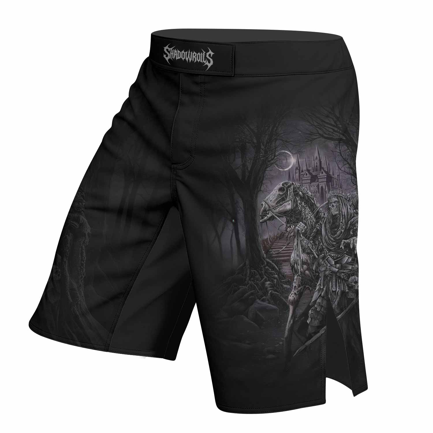 Reaper's Dominion Fight Shorts – left side mockup