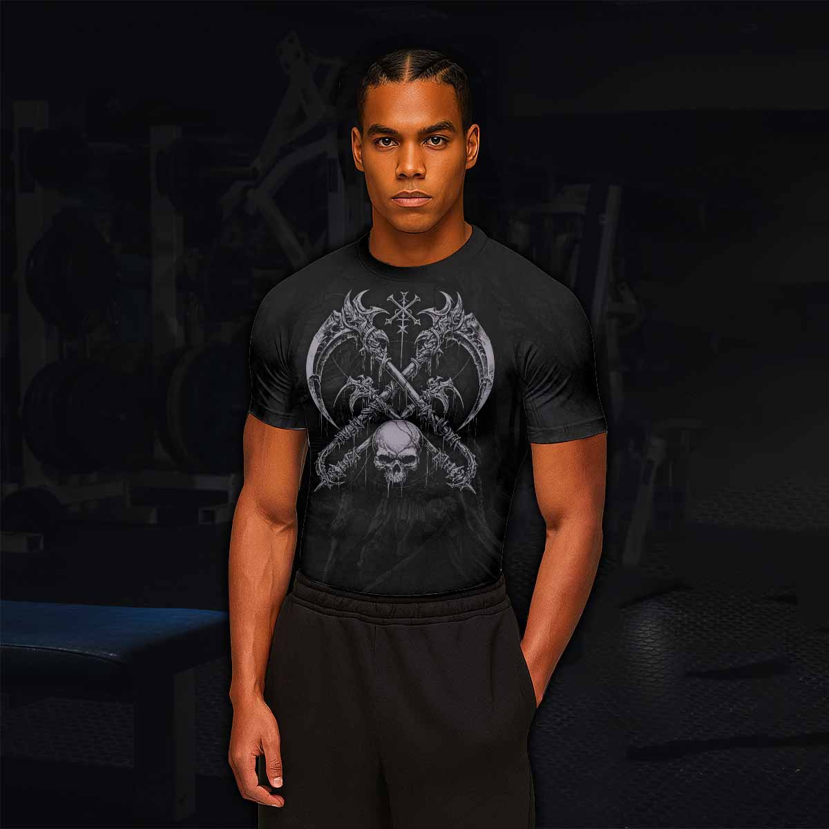Reaper's Dominion Short Sleeve Rash Guard – lifestyle view