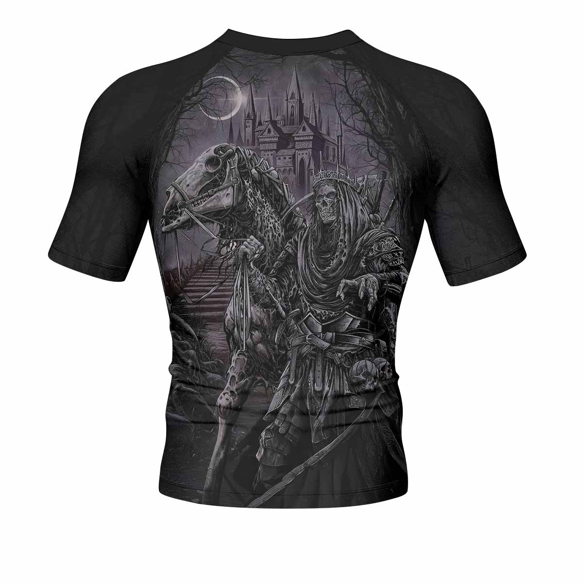 Reaper's Dominion Short Sleeve Rash Guard – back view mockup