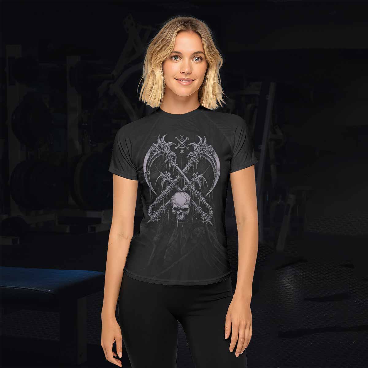 Reaper's Dominion Women’s Short Sleeve Rash Guard - lifestyle view