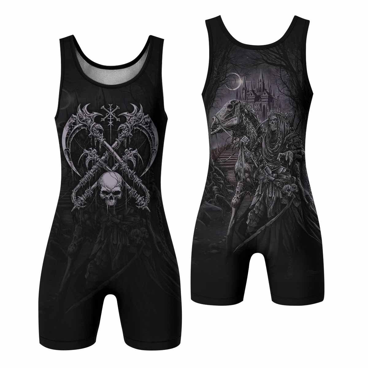 Reaper's Dominion Wrestling Singlet - front and back view