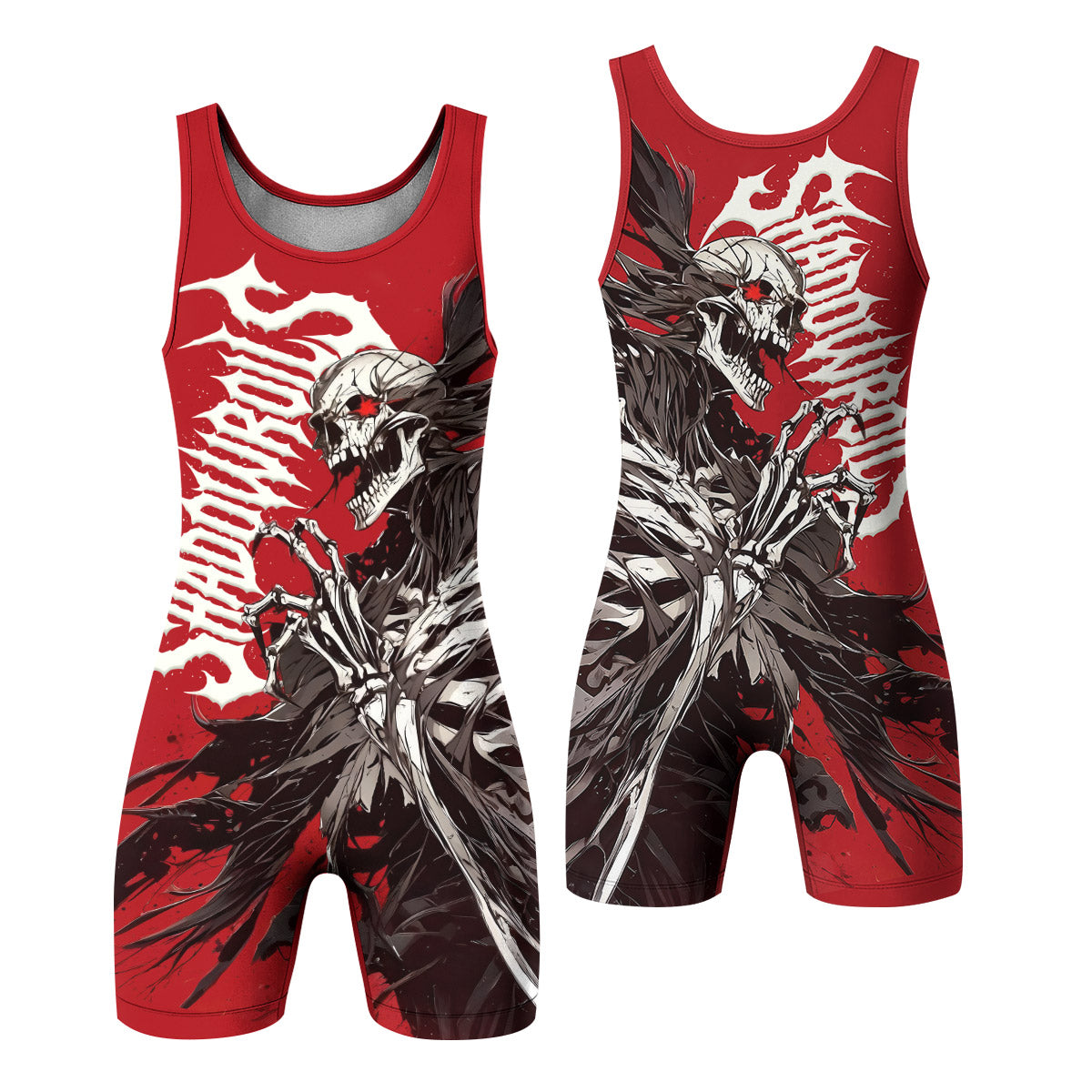Reaper's Wrath Wrestling Singlet - front and back view