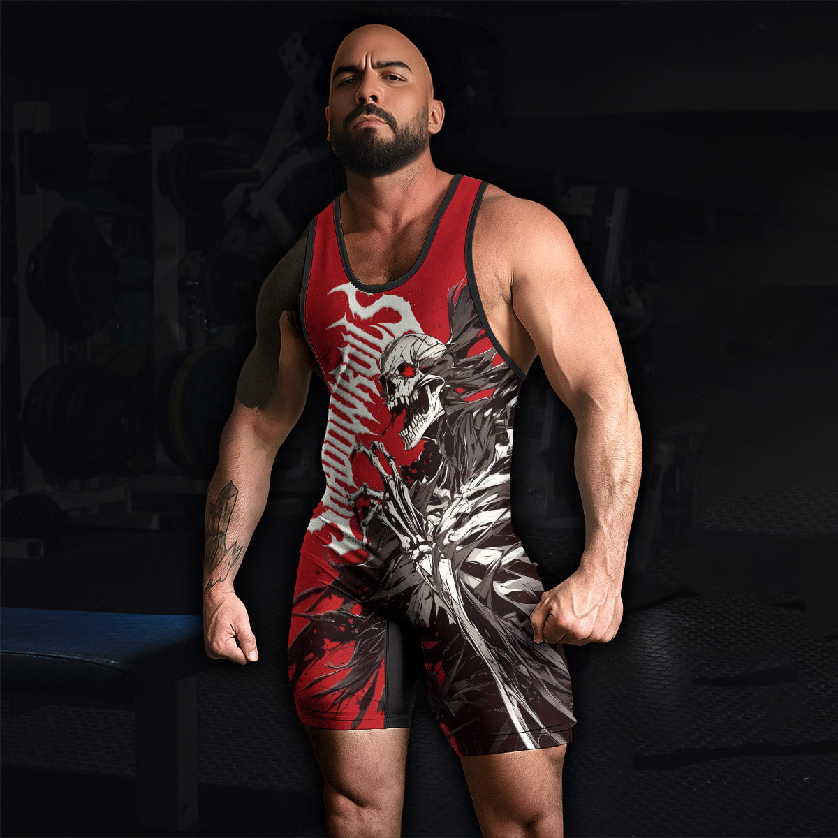 Reaper's Wrath Wrestling Singlet - men's lifestyle view