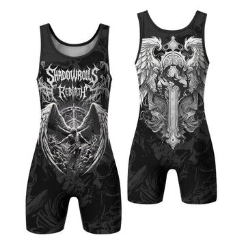 Rebirth of the Fallen Wrestling Singlet - front and back view