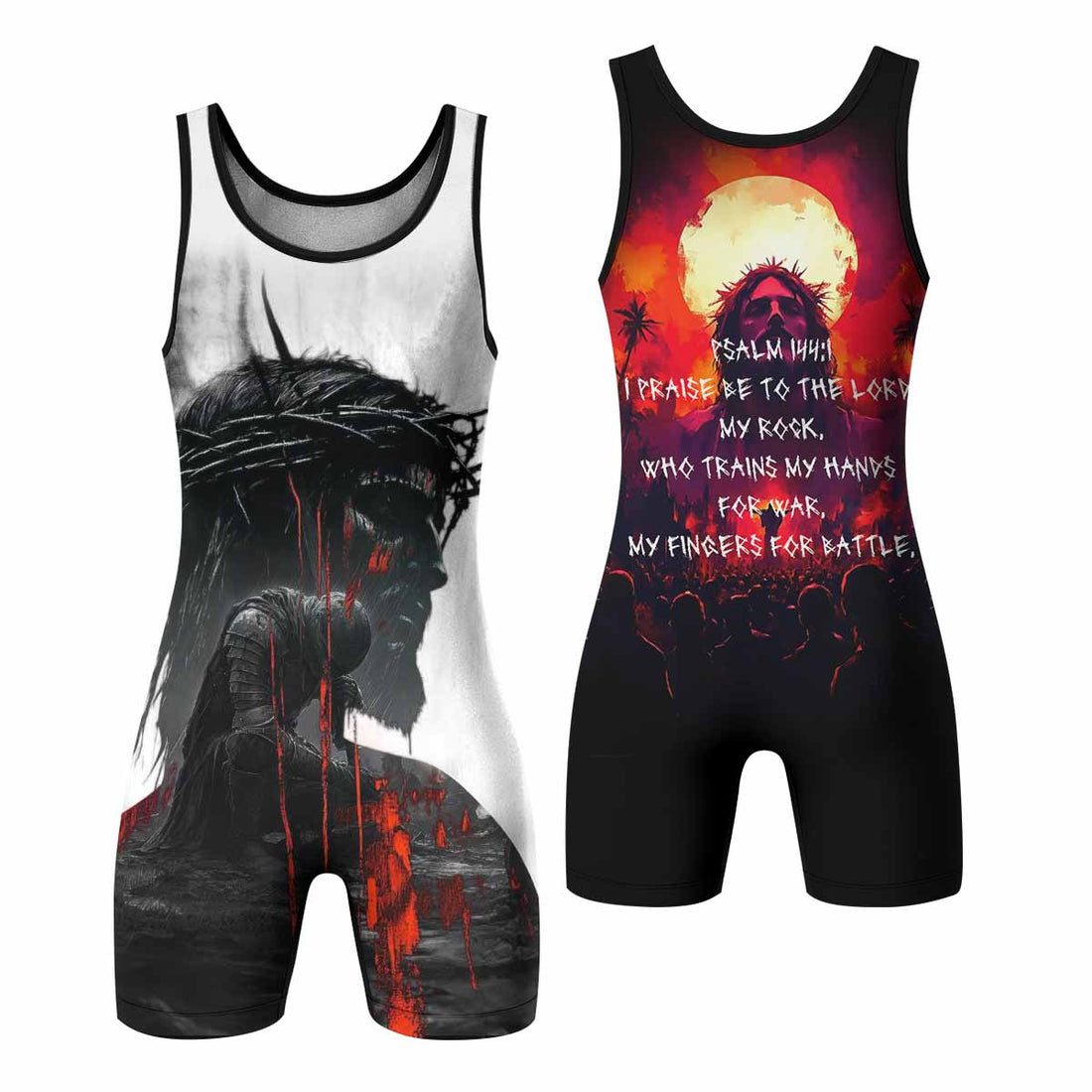 Red Redemption Wrestling Singlet – front and back view