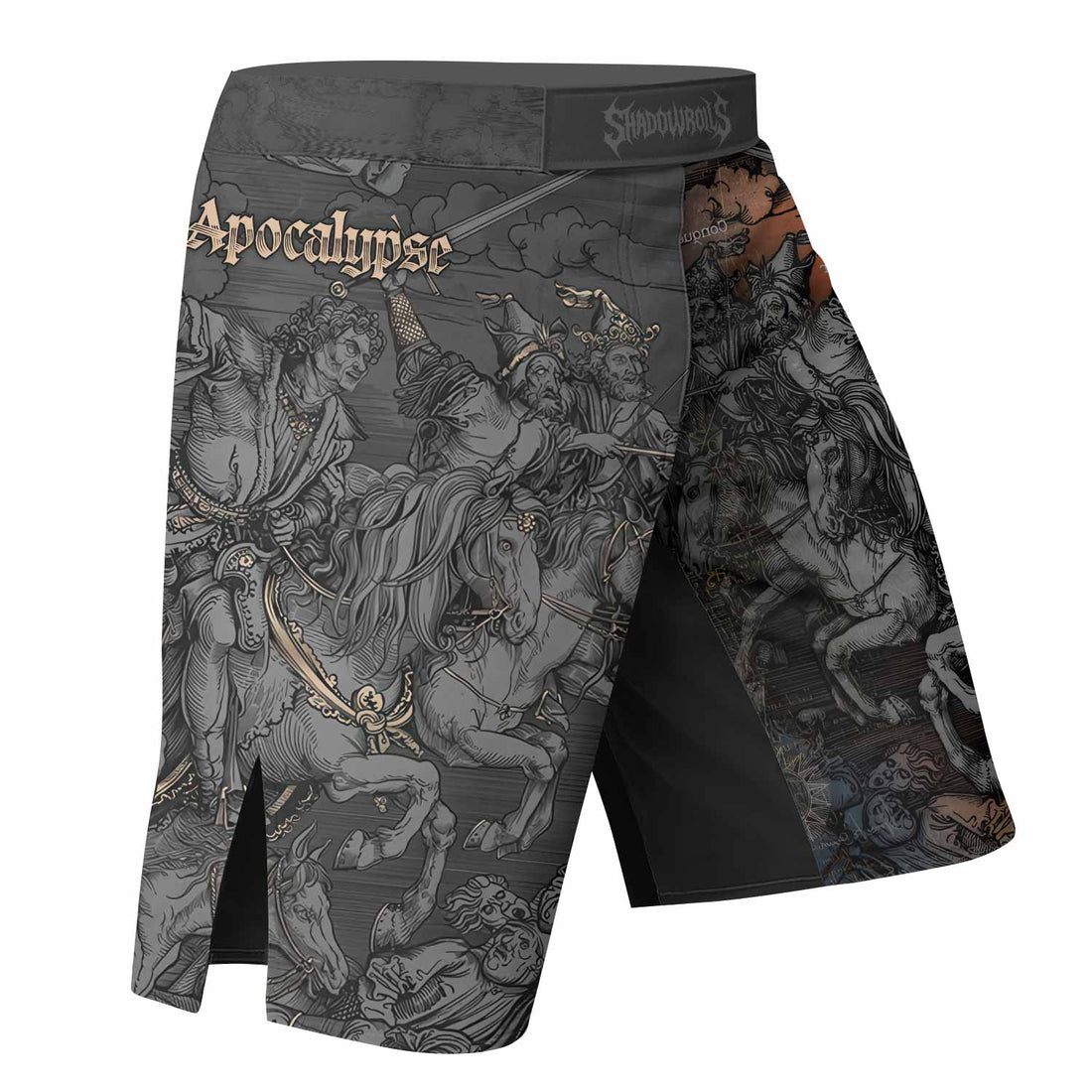 Riders of the Apocalypse Fight Shorts - right side mockup