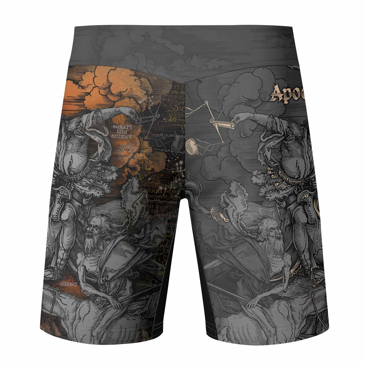 Riders of the Apocalypse Fight Shorts - back view mockup