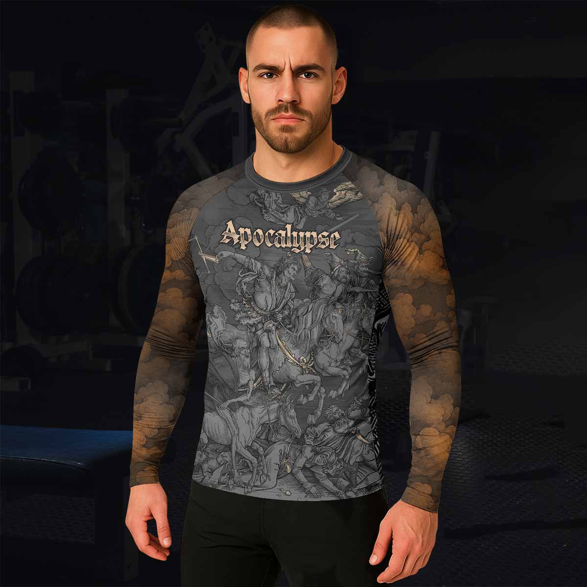 Riders of the Apocalypse Men's Rash Guard Long Sleeve - lifestyle view