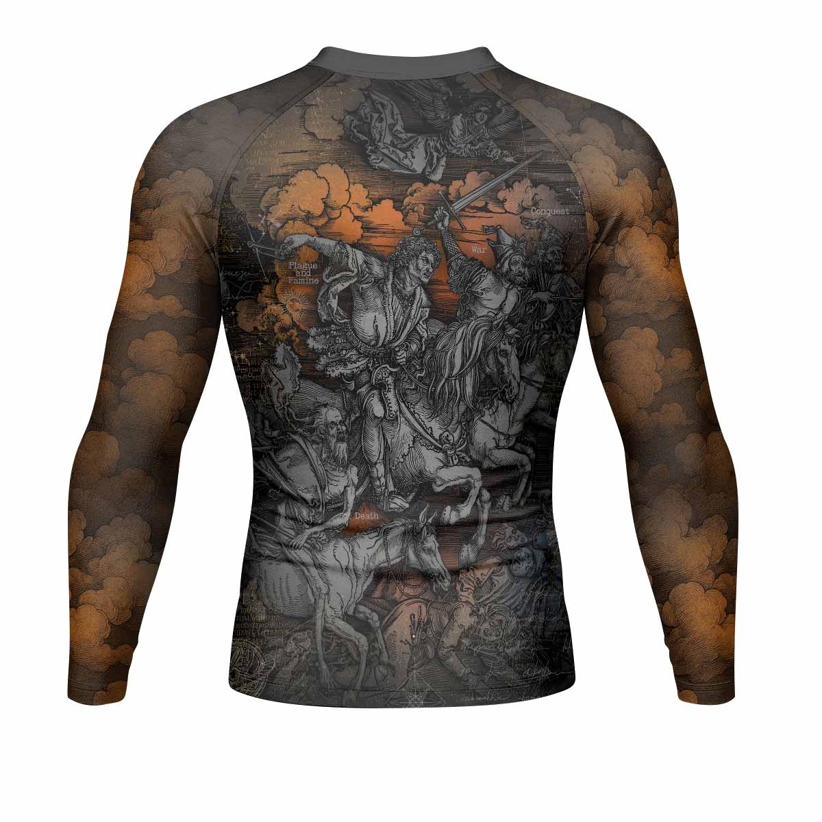 Riders of the Apocalypse Men's Rash Guard Long Sleeve - back view mockup 