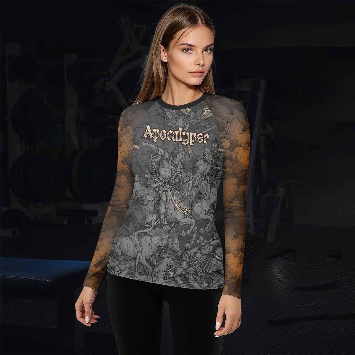 Riders of the Apocalypse Women's Rash Guard Long Sleeve - lifestyle view