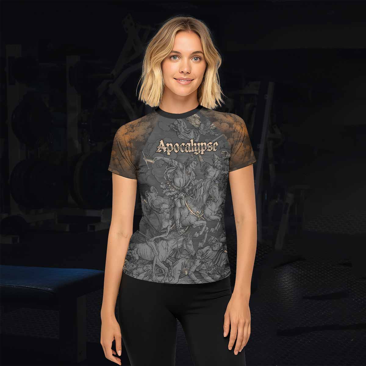 Riders of the Apocalypse Women's Rash Guard Short Sleeve - lifestyle view