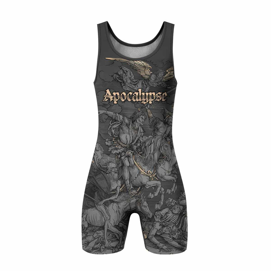 Riders of the Apocalypse Wrestling Singlet - front and back view