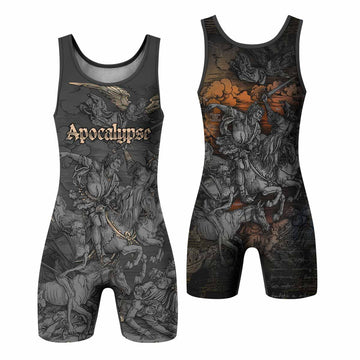 Riders of the Apocalypse Wrestling Singlet - front and back view