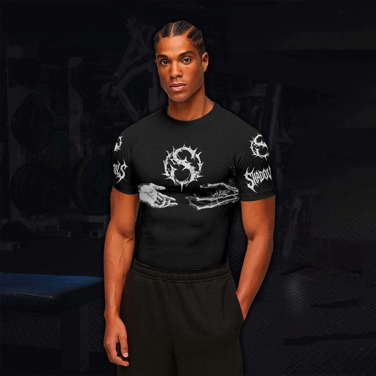 Ritual of the Damned Men’s Short Sleeve Rash Guard - lifestyle view