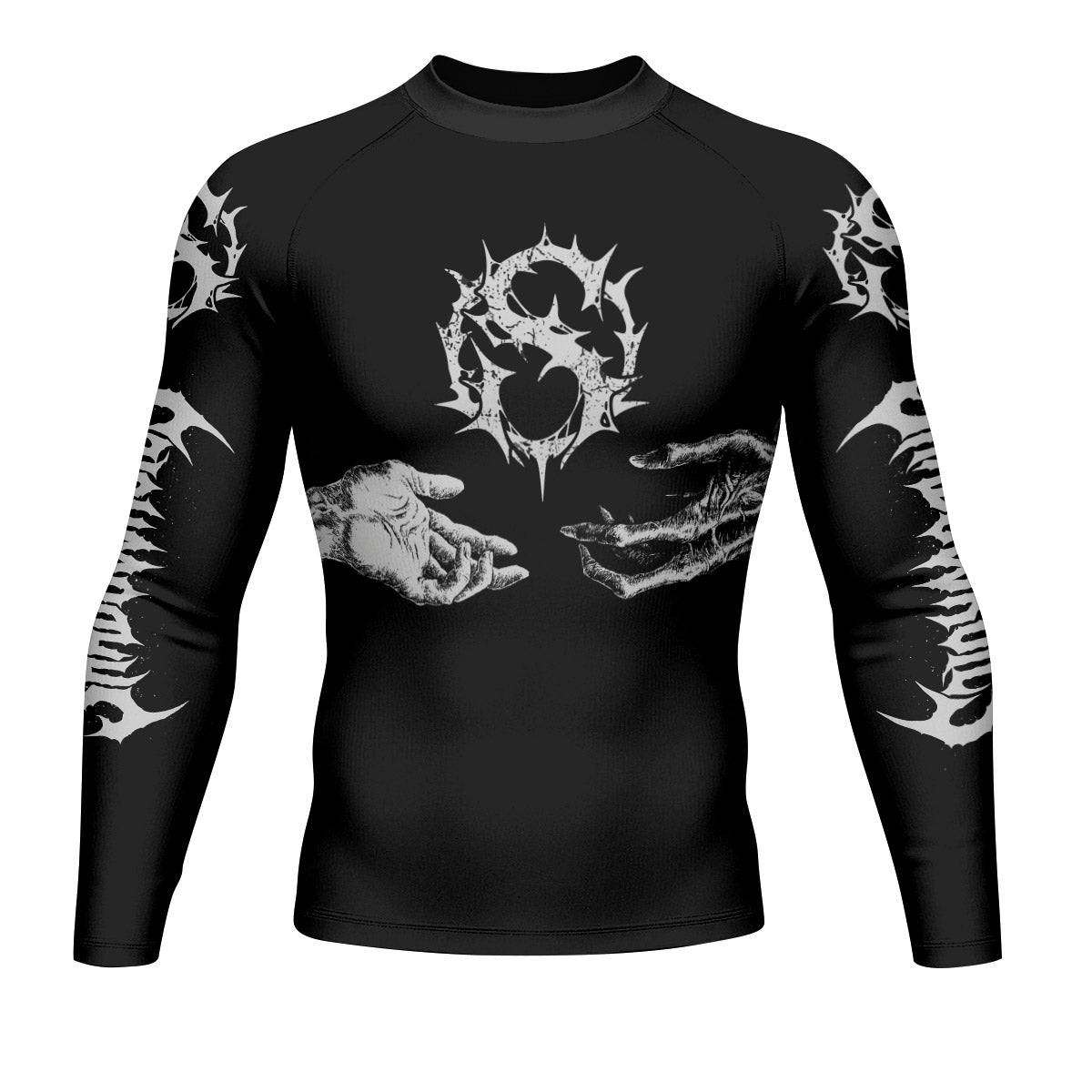 Ritual of the Damned Men’s Long Sleeve Rash Guard - front view mockup