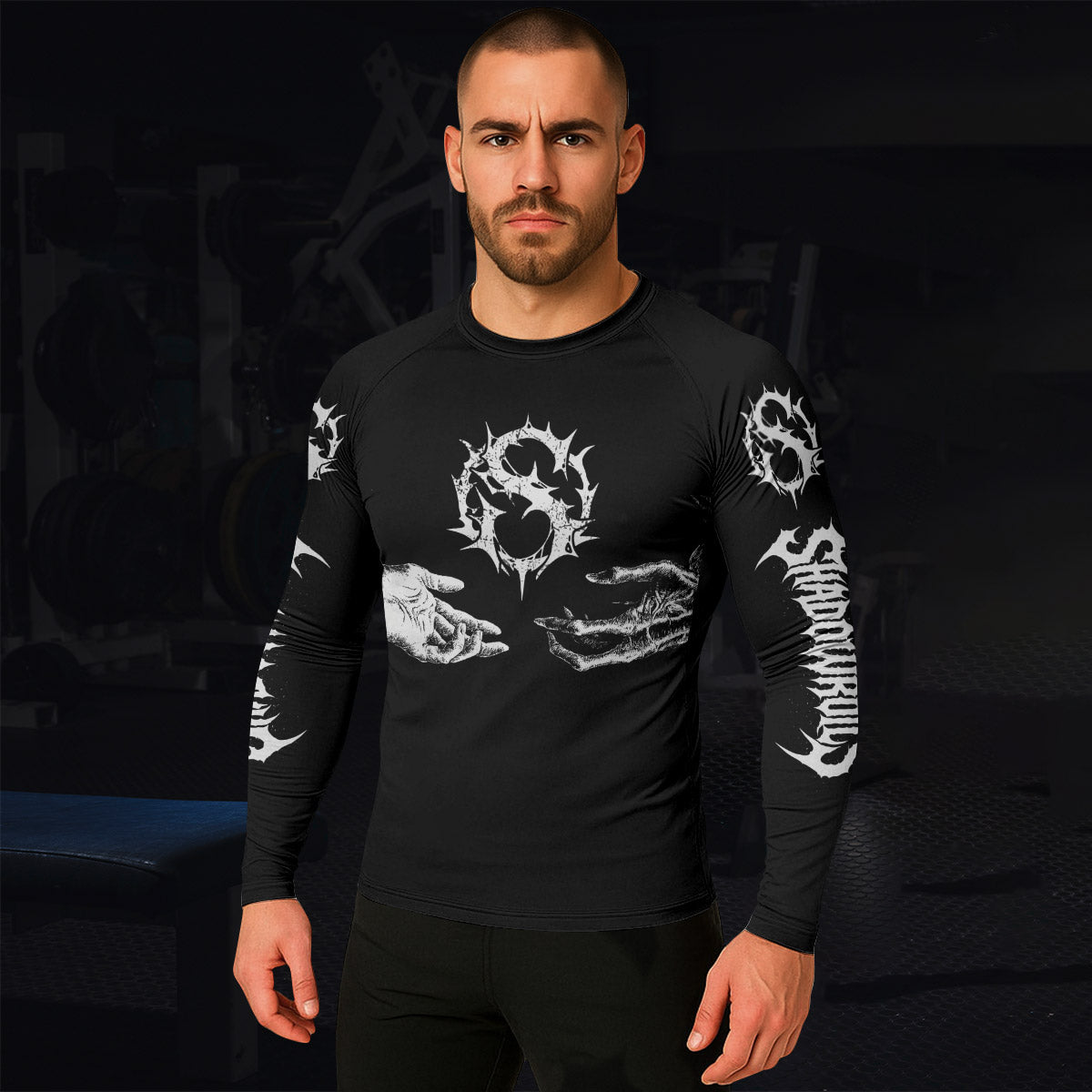 Ritual of the Damned Men’s Long Sleeve Rash Guard - lifestyle view
